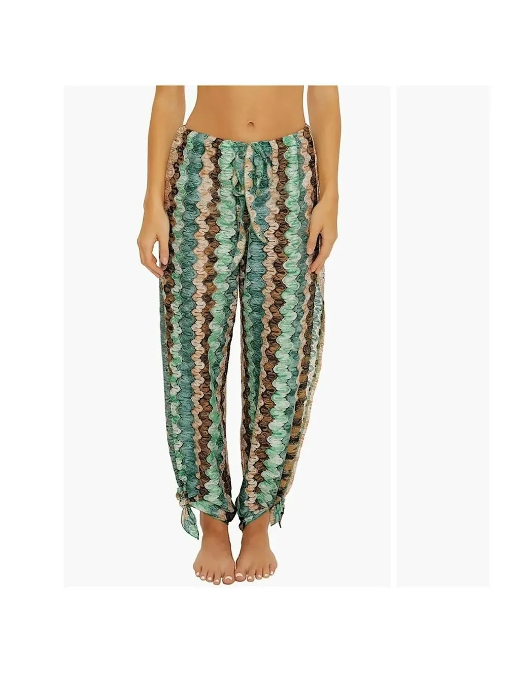 Becca Manu Bay Crochet Knit Cover Up Pants Size L New